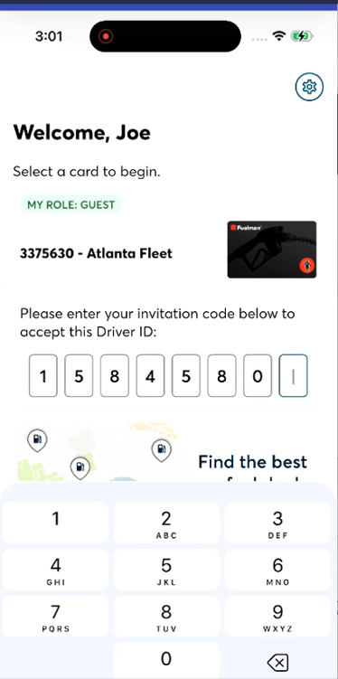 How to sign in and accept a card using your invitation code