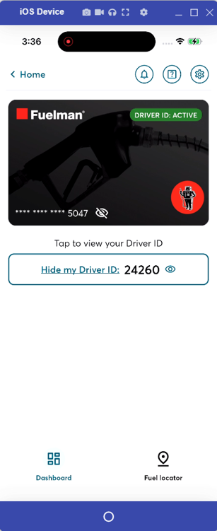 How to use your Driver Dashboard (card details + Driver ID)